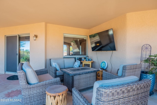 view of patio with an outdoor hangout area