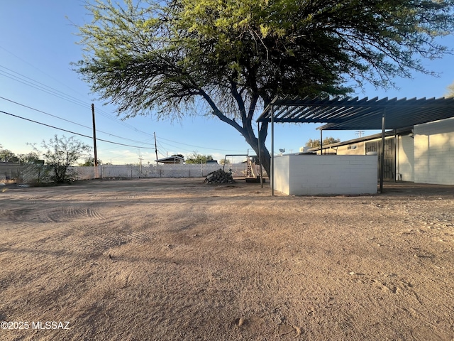 view of yard with fence