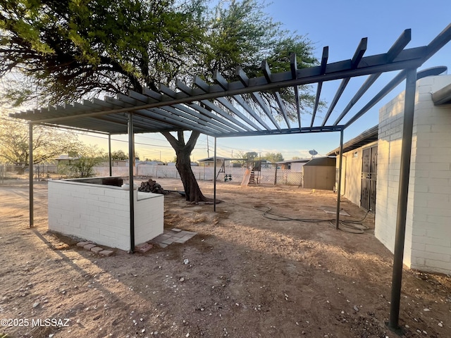 view of yard with fence