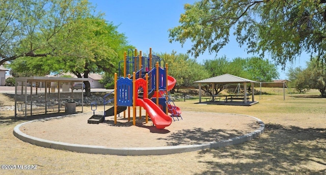 community play area featuring a gazebo