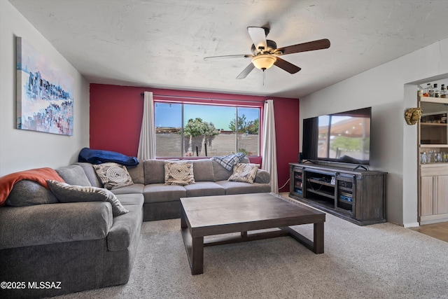 9061 E 39th St, Tucson, AZ 85730 - living area featuring a ceiling fan and carpet flooring