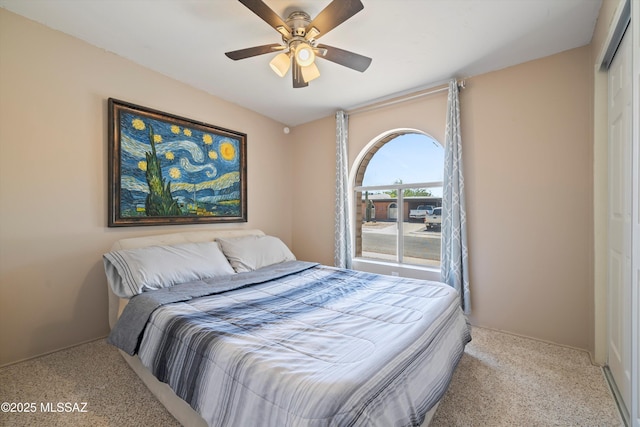 9061 E 39th St, Tucson, AZ 85730 - bedroom with carpet floors, ceiling fan, and a closet