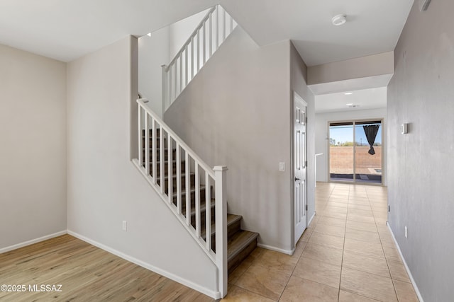 stairs with baseboards