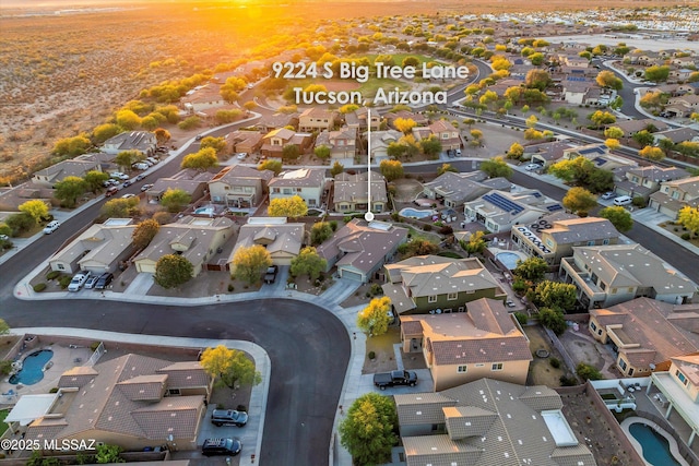 9224 S Big Tree Ln, Tucson, AZ 85756 - birds eye view of property featuring a residential view