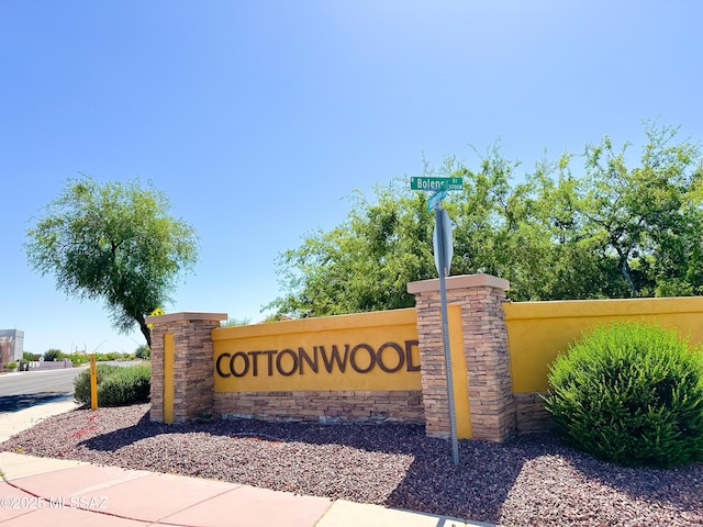 view of community sign