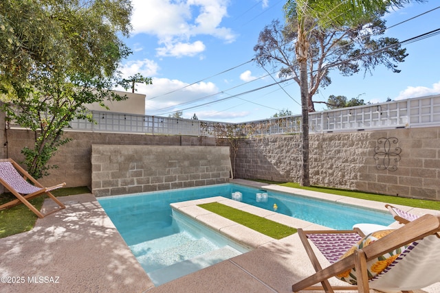 view of pool featuring fence private yard