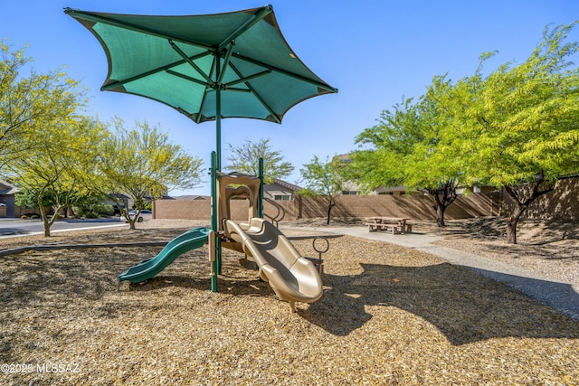 community play area with fence