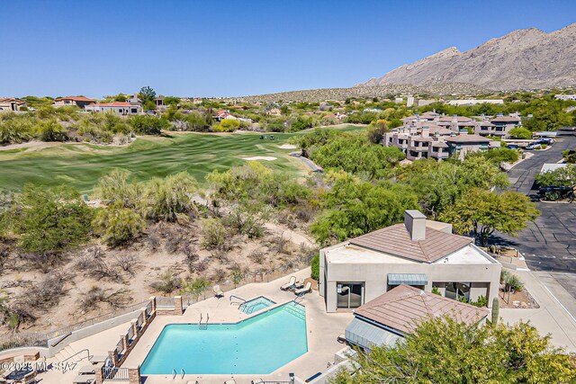 5855 N Kolb Rd Unit 8207, Tucson, AZ 85750 - aerial view featuring view of golf course and a mountain view