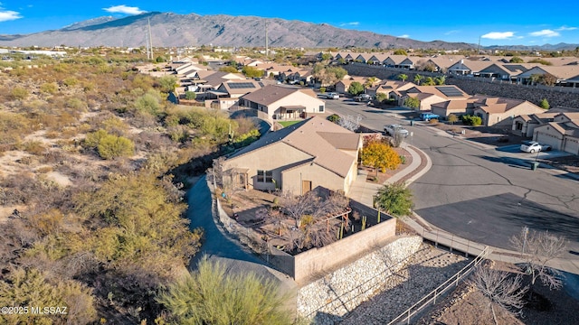 aerial view with a mountain view and a residential view
