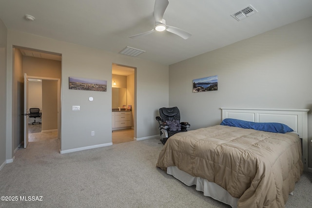 5369 S Sierra Prieta Trl, Tucson, AZ 85747 - bedroom with visible vents, light colored carpet, and baseboards