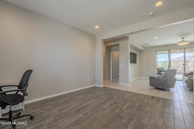 5369 S Sierra Prieta Trl, Tucson, AZ 85747 - interior space with recessed lighting, wood finished floors, and baseboards