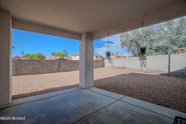 view of patio featuring a fenced backyard