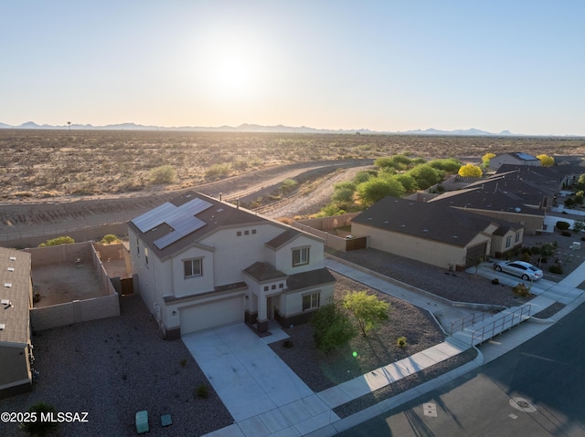 drone / aerial view with a mountain view