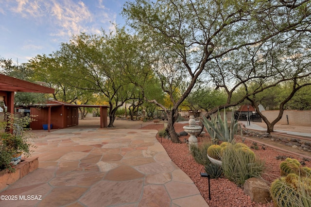 exterior space with a patio