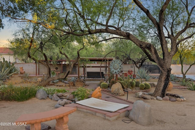 exterior space with fence
