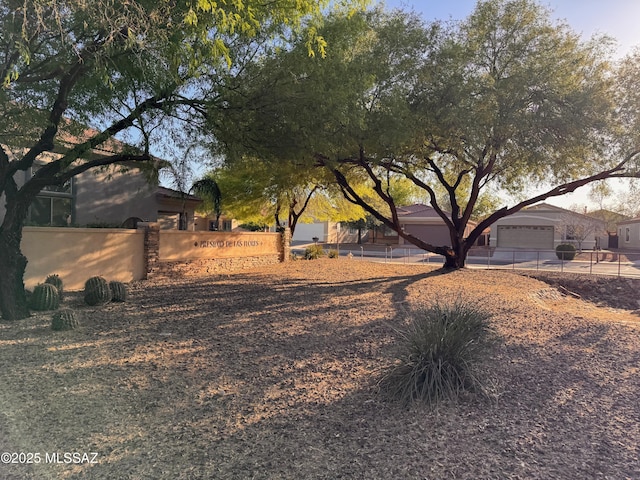 view of yard featuring fence