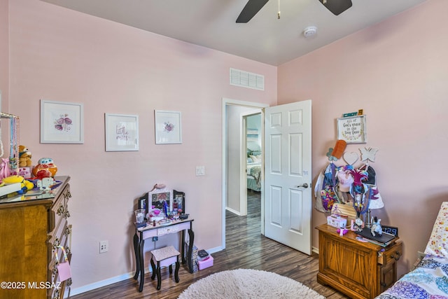 14472 S Camino Tierra Monte, Sahuarita, AZ 85629 - bedroom with wood finished floors, baseboards, and ceiling fan