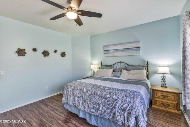 14472 S Camino Tierra Monte, Sahuarita, AZ 85629 - bedroom featuring wood finished floors, baseboards, and ceiling fan