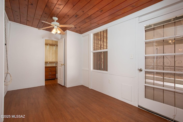 5930 E 32nd St, Tucson, AZ 85711 - empty room featuring ceiling fan, wood finished floors, and wood ceiling