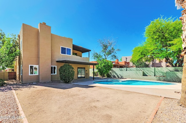 9290 N Jessy Ln, Tucson, AZ 85742 - view of swimming pool with a patio, a fenced in pool, and a fenced backyard