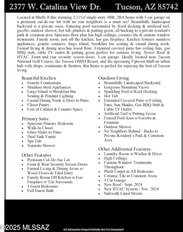 2377 W Catalina View Dr, Tucson, AZ 85742 - view of a document