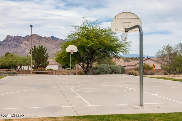 2377 W Catalina View Dr, Tucson, AZ 85742 - view of sport court featuring community basketball court and a mountain view