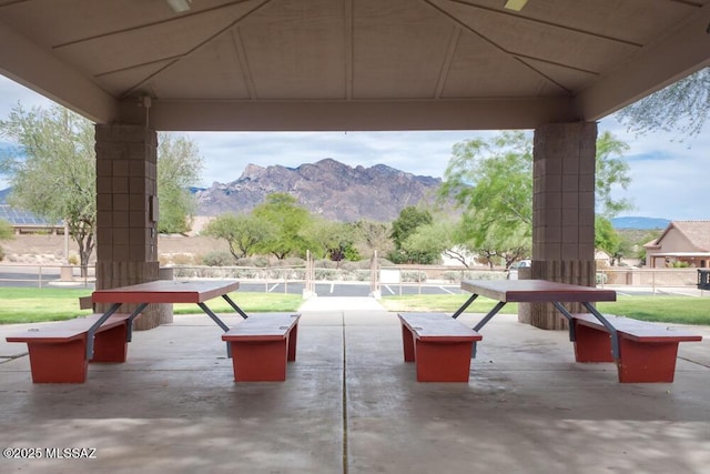 2377 W Catalina View Dr, Tucson, AZ 85742 - view of patio featuring a mountain view and fence