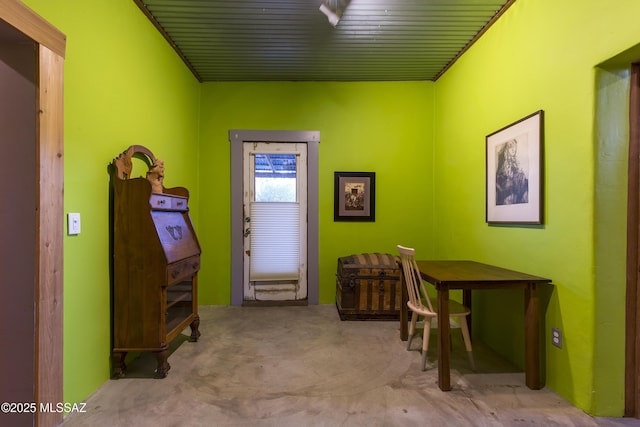 view of carpeted office space