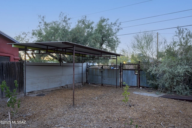 view of car parking with fence