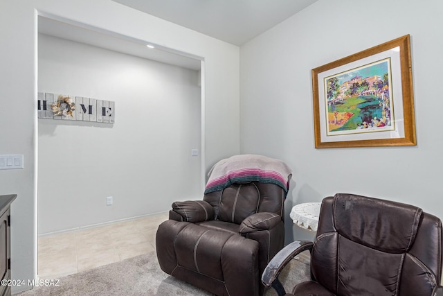 sitting room featuring tile patterned flooring