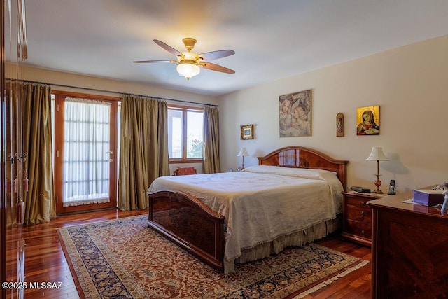 5310 N Calle Bujia, Tucson, AZ 85718 - bedroom with dark wood-style floors and ceiling fan