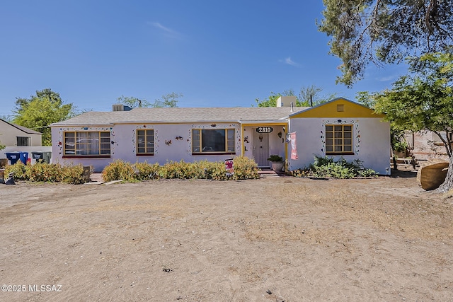 single story home featuring stucco siding