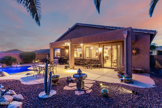 60621 E Eagle Heights Dr, Tucson, AZ 85739 - exterior space with a fenced backyard and a fenced in pool