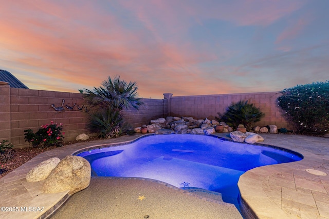 60621 E Eagle Heights Dr, Tucson, AZ 85739 - view of swimming pool with fence, a jacuzzi, a patio area, and a fenced in pool