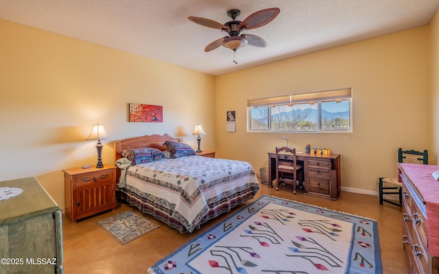 bedroom featuring ceiling fan