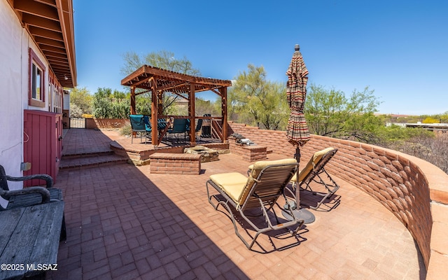 view of patio / terrace featuring a gazebo