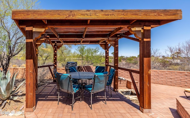 view of patio with outdoor dining area