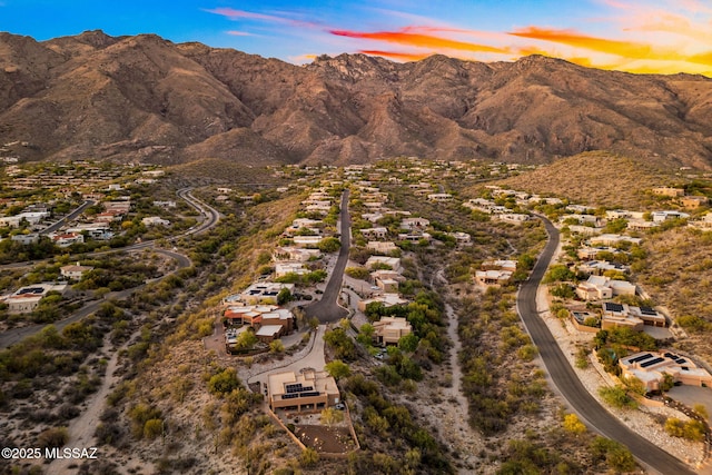6340 N Placita Alta Reposa, Tucson, AZ 85750 - aerial view at dusk with a residential view and a mountain view