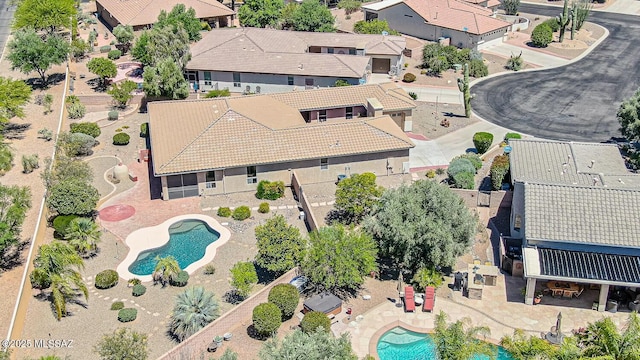 aerial view featuring a residential view
