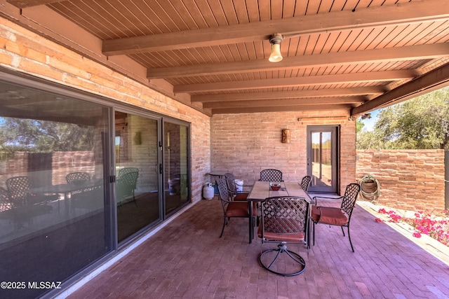 view of patio with outdoor dining area