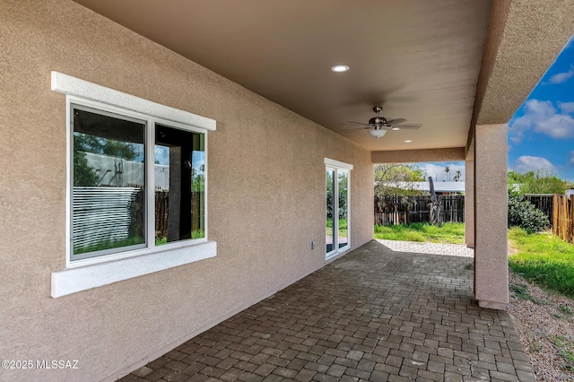 3000 S Smokin Pistol Way, Tucson, AZ 85713 - view of patio / terrace featuring a ceiling fan