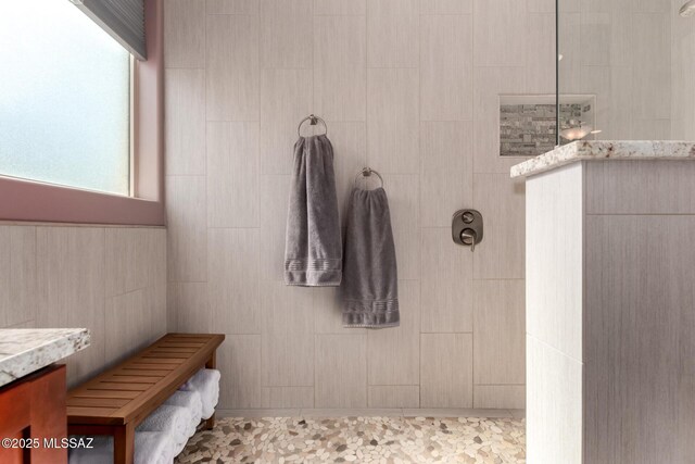 6505 W Sugar Pine Trl, Tucson, AZ 85743 - bathroom featuring a walk in shower and a sauna
