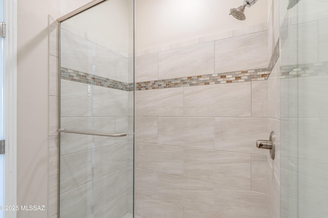 bathroom with a stall shower
