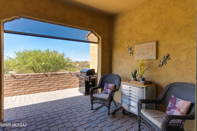 view of patio / terrace featuring a grill