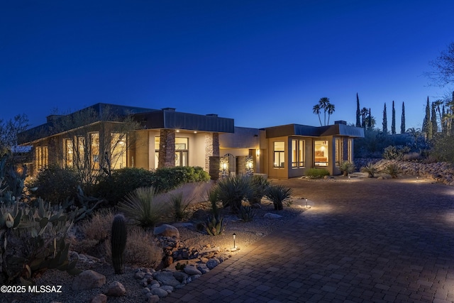view of front of house with stucco siding