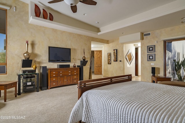 carpeted bedroom with visible vents