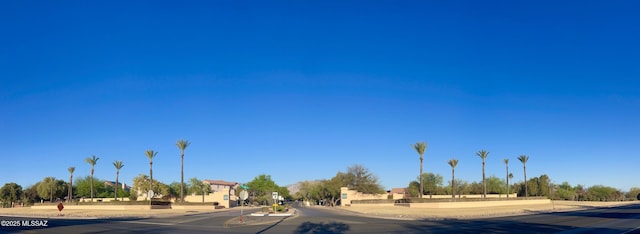 view of road featuring traffic signs