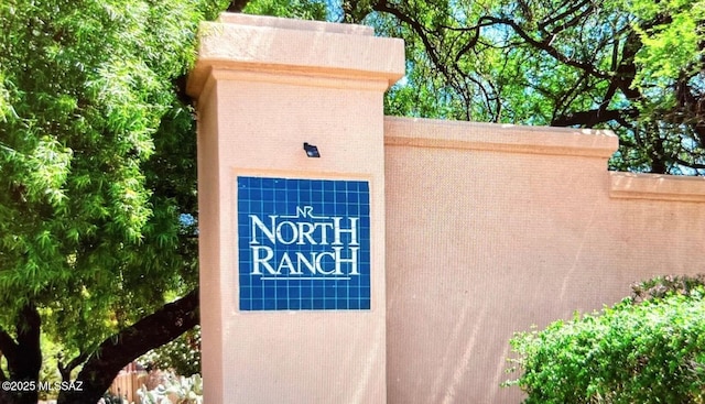 view of community sign