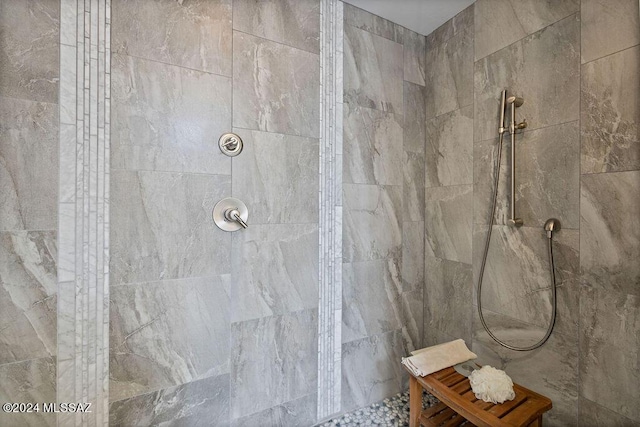 full bathroom with tiled shower