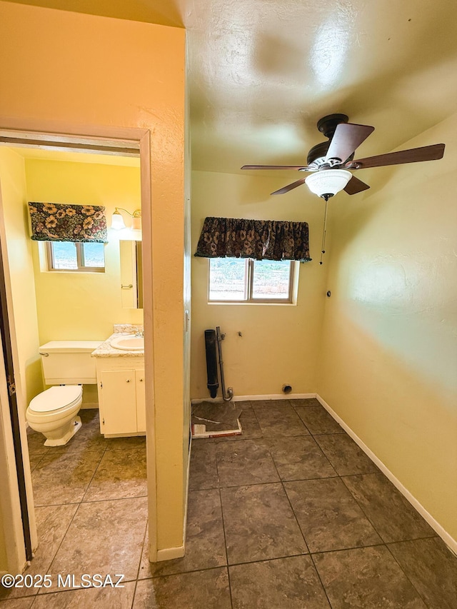 1350 E Goosetree Ln, Safford, AZ 85546 - interior space with baseboards, ceiling fan, and a sink